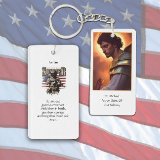 Custom St. Michael Military Prayer Key Ring