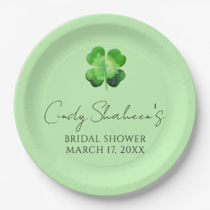 Custom St Patricks Day Bridal Shower Paper Plate