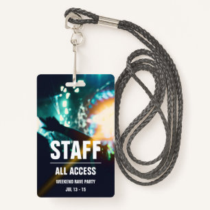 Custom Staff   All Access Concert Pass Badge ID Badge