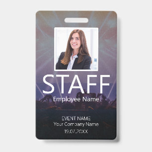 Custom Staff Barcode Event Badge ID Badge