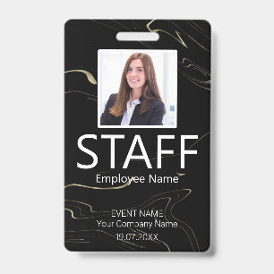 Custom Staff Barcode Event Marbling Badge ID Badge