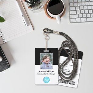 Custom Staff Employee Photo Name Logo Barcode ID ID Badge