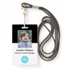 Custom Staff Employee Photo Name Logo Barcode ID