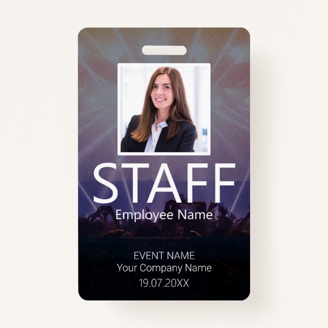 Custom Staff Event Badge ID Badge (Front)