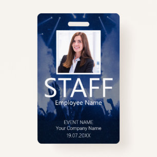 Custom Staff Event Blue Badg Badge ID Badge