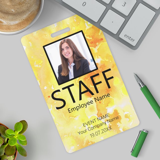 Custom Staff Event Yellow Badge ID Badge (Creator Uploaded)