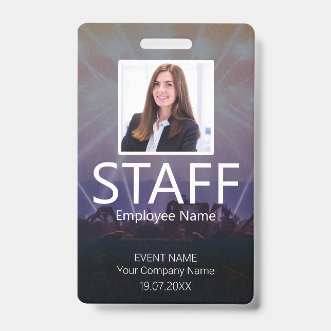 Custom Staff QR Code Event Badge ID Badge (Front)
