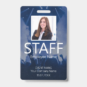Custom Staff QR Code Event Blue Badg Badge ID Badge