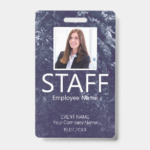 Custom Staff QR Code Event Blue Badge ID Badge