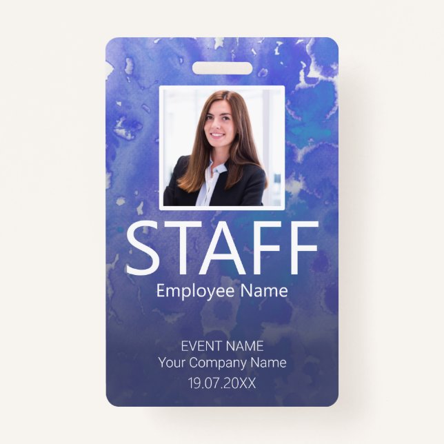 Custom Staff QR Code Event Violet Badge ID Badge (Front)