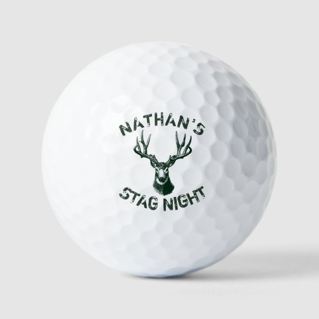 Custom Stag Night Antlers Golf Balls (Front)