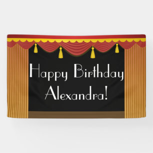 Custom Stage Curtain Theatre Birthday Party Banner