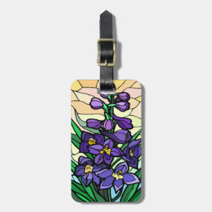 Custom Stain Glass Dendrobium Luggage Tag