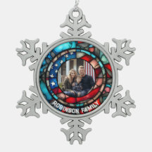 Custom Stained Glass Design USA Flag Patriotic