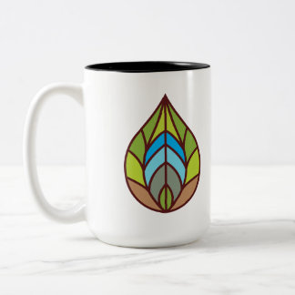 Custom Stained Glass Leaf Eco Two-Tone Coffee Mug