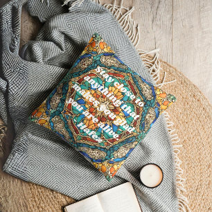 Custom Stained Glass Mosaic Pattern Iranian Gifts Cushion