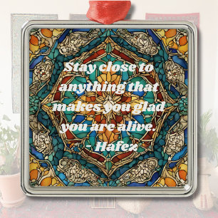 Custom Stained Glass Mosaic Pattern Iranian Gifts Metal Tree Decoration