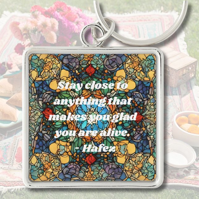 Custom Stained Glass Mosaic Pattern Persian Gifts Key Ring (Custom Stained Glass Mosaic Pattern Persian Gifts)