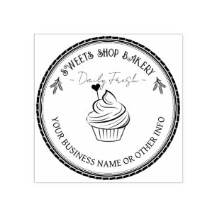 Custom Stamp Rubber   Cute Homemade Bakery Logo