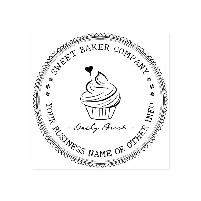 Custom Stamp Rubber | Elegant Homemade Bakery Logo (Imprint)