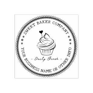 Custom Stamp Rubber Elegant Homemade Bakery Logo