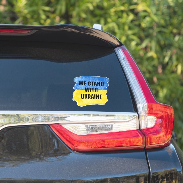 Custom STAND WITH UKRAINE Peace Support Car Flag  (Car Side)