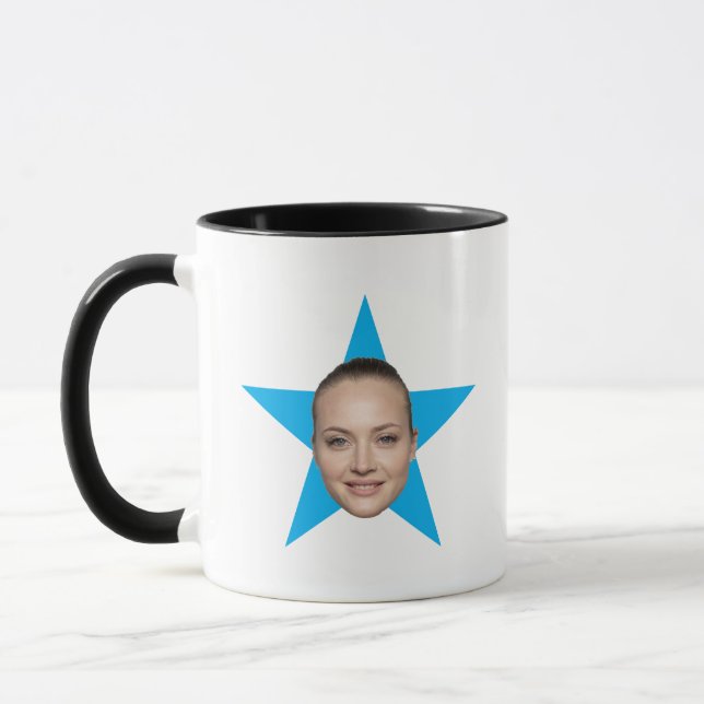 Custom Star Face World's Best Funny Office Gift Mug (Left)