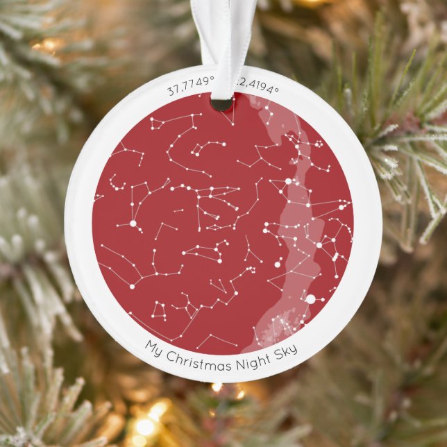 Custom Star Map - Acrylic Christmas Ornament  (Tree)