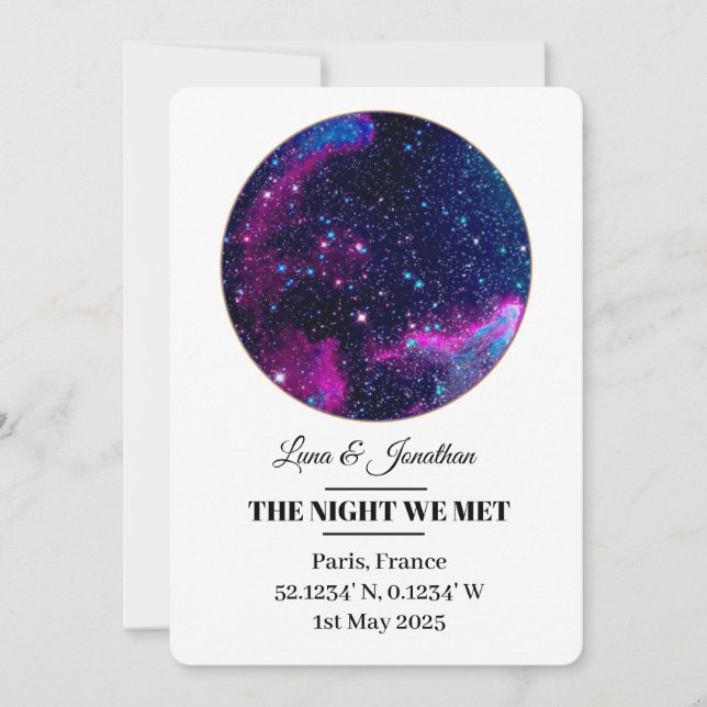 Custom Star Map Card - Anniversary & Wedding Gift (Front)