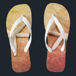 Custom starfish photo beach flip flops<br><div class="desc">Custom starfish photo beach flip flops. Trendy slippers with tropical design. Cool Birthday or Holiday gift idea for honeymooners,  guests,  bride and groom ,  couple,  friends,  family etc.. Fun summer beach sandals / flipflops. Add your own text or monogram letters. Vintage photograph.</div>