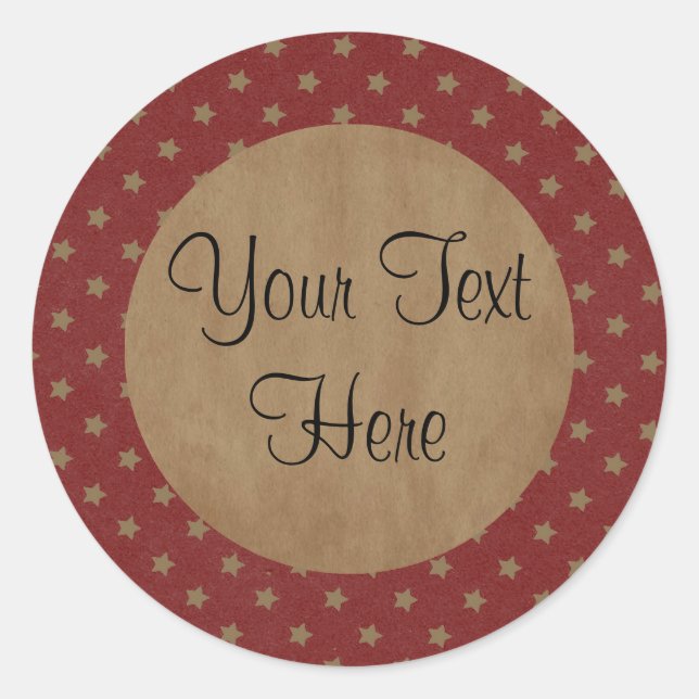 Custom Stars Round Product Sticker (Front)