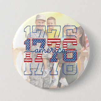 Custom Stars & Stripes 1776 America Anniversary 7.5 Cm Round Badge
