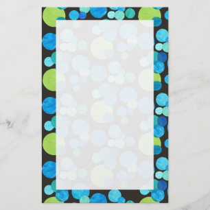 Custom Stationery, Notepaper, Blue Moons on Black Stationery