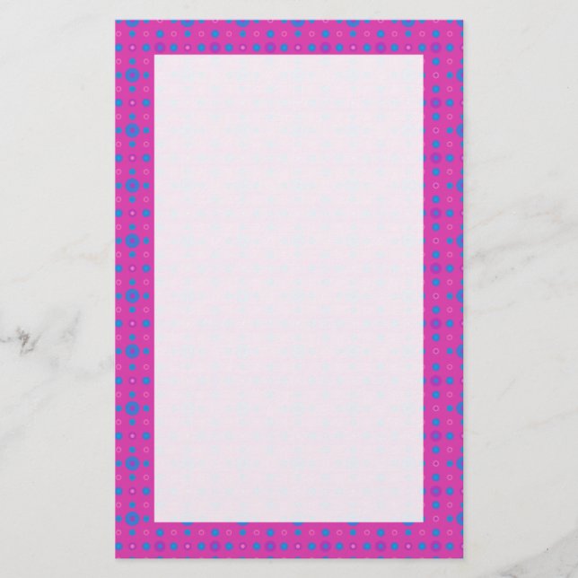 Custom Stationery, Notepaper Magenta Magic Pattern Stationery (Front)