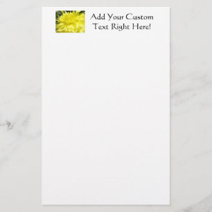 Custom Stationery Yellow Dahlia Flower Floral