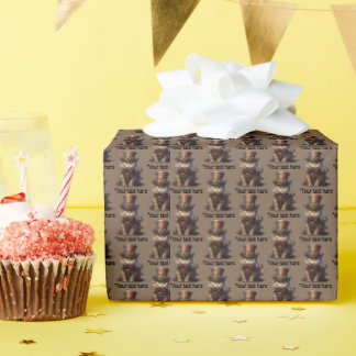 Custom Steampunk Cat Kitten Wrapping Paper