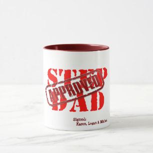 custom step dad approved Personalised gift for dad Mug