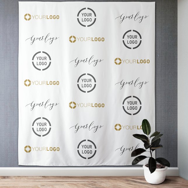 Custom Step & Repeat Three Logo Event Backdrop Tapestry (Custom Step & Repeat Three Logo Event Backdrop)
