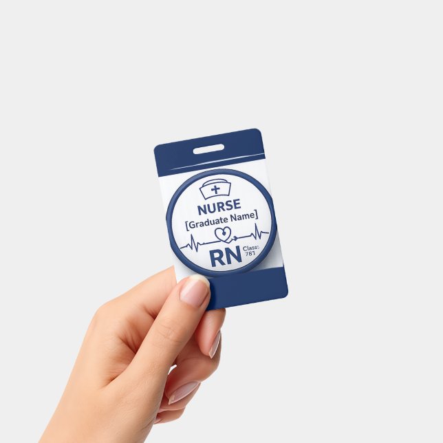 Custom Stethoscope RN Badge Reel | Personalised Nu ID Badge (Handheld)