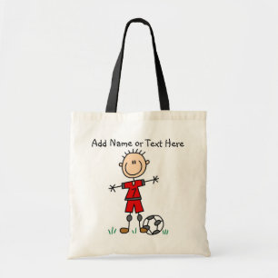 Custom Stick Figure Red Soccer Player Bag