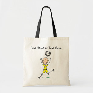 Custom Stick Figure Yellow Soccer Player Bag