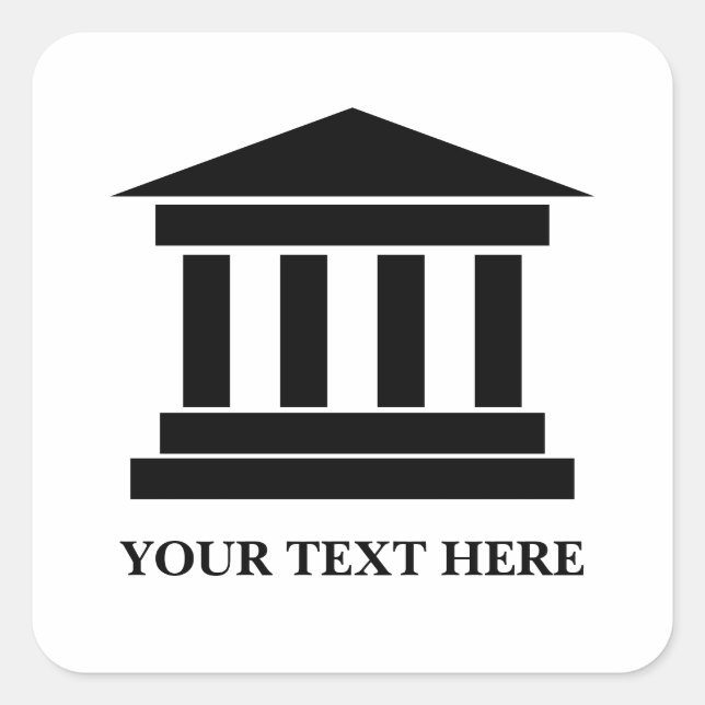 Custom stickers with roman courthouse logo (Front)