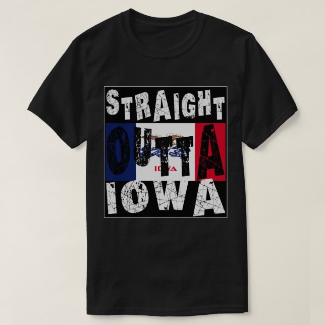 CUSTOM Straight Outta Iowa Meme Tee (Design Front)
