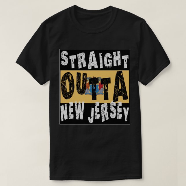 CUSTOM Straight Outta New Jersey Meme Tee (Design Front)