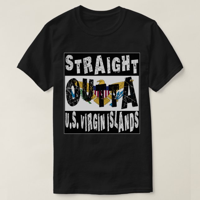 CUSTOM Straight Outta US Virgin Islands Meme Tee (Design Front)