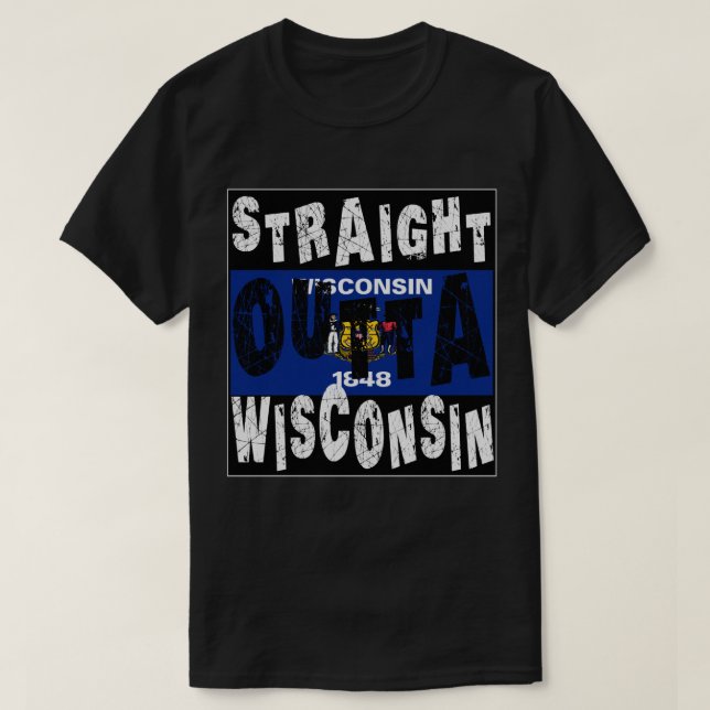 CUSTOM Straight Outta Wisconsin Meme Tee (Design Front)