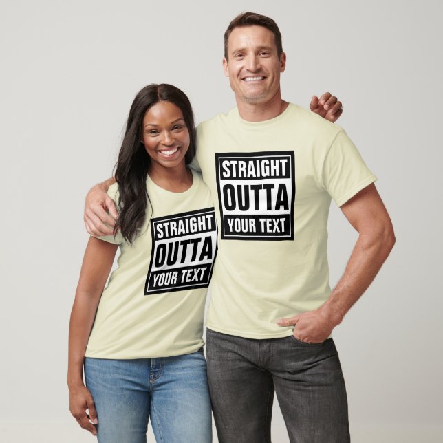 Custom STRAIGHT OUTTA your text black tank tops (Unisex)