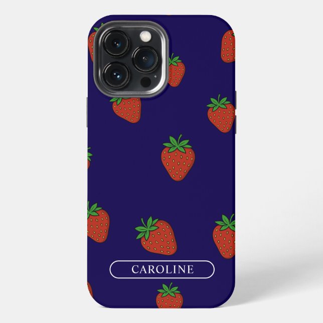 Custom Strawberry Blue iPhone Case (Back)