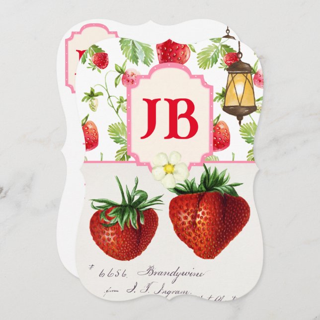 Custom Strawberry Flat Card (Front/Back)