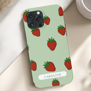 Custom Strawberry Green iPhone 13 Pro Max Case